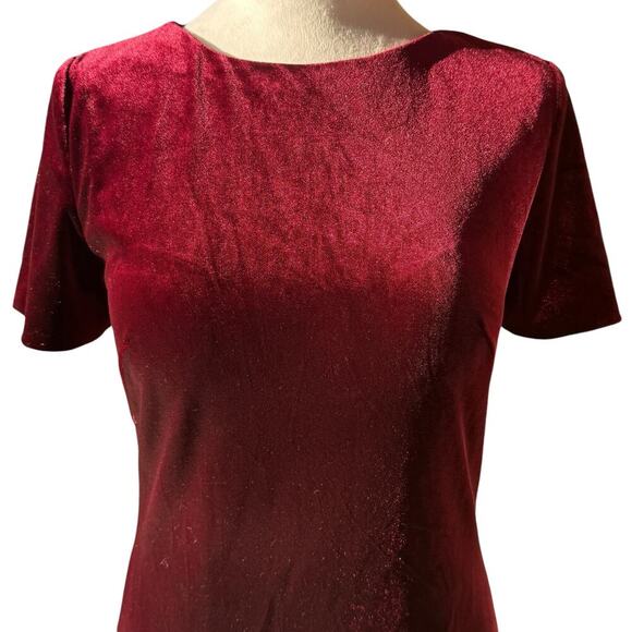 EUC Revelry Maxi Dress Burgundy Velvet Size 6 Cut Out Back Like New - Picture 11 of 11